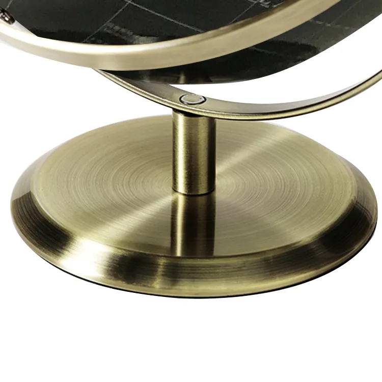 22.8cm Artistic Globe with a Silver Metallic Finish detail view 3